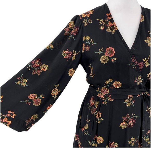 A.L.C. Wilma Wrap Short Dress in Black Floral - Picture 8 of 8